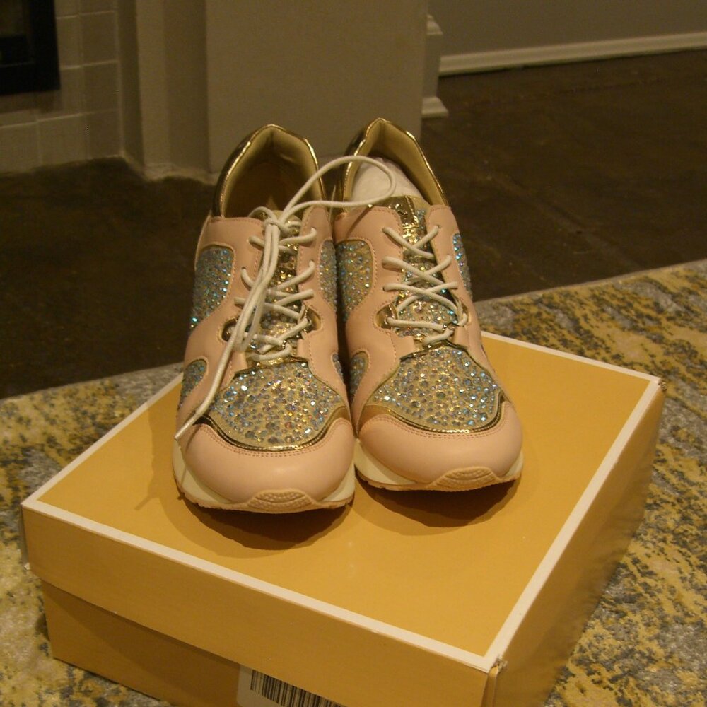 NIB MICHAEL MICHAEL KORS BIG KIDS GIRLS NEO KRYSTAL ATHLETIC SHOES US5 - Picture 3 of 9
